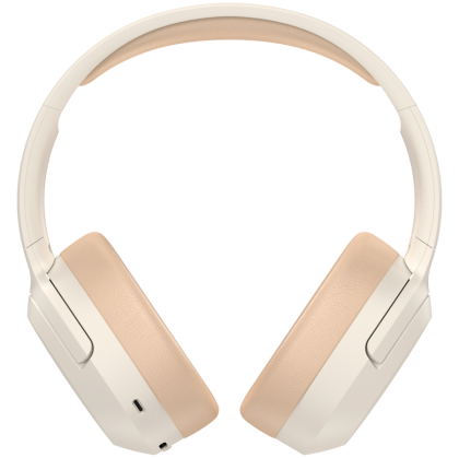 Edifier W820NB Plus Wireless Over-Ear Headphones, 40mm Dynamic Titanium-Coated Drivers, BT V5.2, ANC, Hi-Res Audio Certification, Up To 49H Battery, USB-C, Ivory