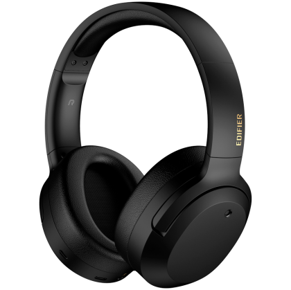 Edifier W820NB Plus Wireless Over-Ear Headphones, 40mm Dynamic Titanium-Coated Drivers, BT V5.2, ANC, Hi-Res Audio Certification, Up To 49H Battery, USB-C, Black