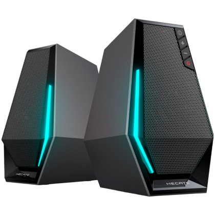 Edifier G1500 2.0 Audio System, BT V5.3, USB, AUX, 2.5-inch Drivers, RGB Lighting, 5W (RMS), Black