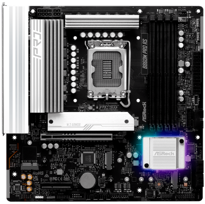 ASROCK MB Desktop B860M Pro Rs, S.1851, 4x DDR5, 1x PCIe 5.0 x16, 1x PCIe 4.0 x4, 1x Blazing M.2, 2x Hyper M.2, 4x SATA3, 2x USB-C, 7x USB 3.2, 6x USB 2.0, 1x RJ-45 2.5GB Lan, 1x HDMI, 1x DP 1.4, mATX