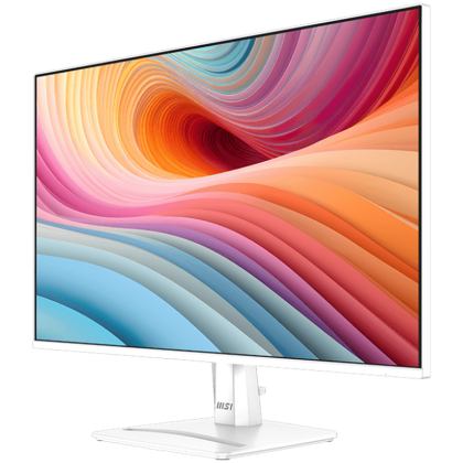 MSI PRO MP275W E2 Professional Business Monitor, 27" 120Hz, FHD (1920x1080) 16:9, IPS Anti-glare, 1ms/4ms, 300nits, 1500:1, 178/178, Adaptive-Sync, HDR Ready, Tilt, Speakers, 1x DP, 1x HDMI, 1x D-Sub, White, 3Y Warranty