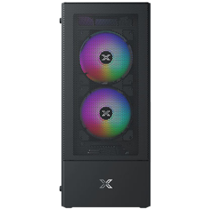 Hero II Air 3F Black EN41655, ATX/M-ATX/MINI ITX, USB3.0 X1, USB2.0 X2, HD AUDIO, Front Meshed Grill & Left TG, 3PCS Z20F Fixed LED Fan