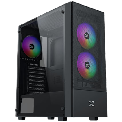 Hero II Air 3F Black EN41655, ATX/M-ATX/MINI ITX, USB3.0 X1, USB2.0 X2, HD AUDIO, Front Meshed Grill & Left TG, 3PCS Z20F Fixed LED Fan