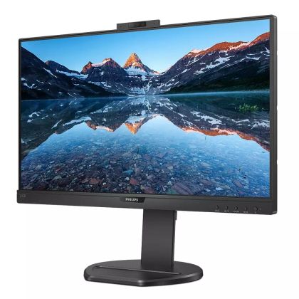 Монитор Philips 243B9H, 23.8" IPS WLED, 1920x1080@75Hz, 4ms GtG, 250cd/m2, 1000:1, DCR 50M:1, Adaptive Sync, FlickerFree, Low Blue Mode, 2Wx2, 2.0MP FHD Cam with mic, Tilt, Height Adjust, Pivot, Swivel, D-SUB, HDMI, DP, USB hub