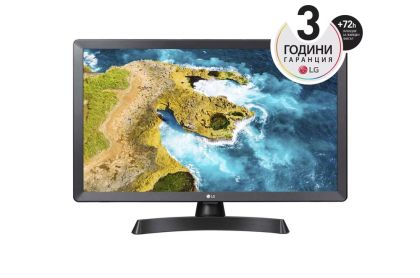 Монитор LG 24TQ510S-PZ, 23.6" WVA, LED, Smart webOS, TV Tuner DVB-T2/C /S2, 1000:1, Mega DFC, 200cd, 1366x768, AI SOUND, WiFi, HDMI, Bluetooth, USB 2.0, HOTEL MODE, AirPlay, Speaker 2x5W, Black