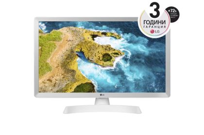 Монитор LG 24TQ510S-WZ, 23.6" WVA, LED, Smart webOS, TV Tuner DVB-T2/C /S2, 1000:1, Mega DFC, 200cd, 1366x768, AI SOUND, WiFi, HDMI, Bluetooth, USB 2.0, HOTEL MODE, AirPlay, Speaker 2x5W, White