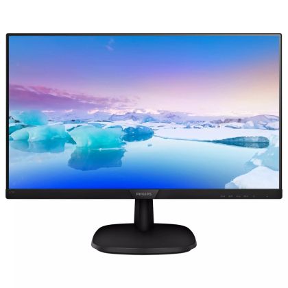 Монитор Philips 273V7QDAB, 27" WLED IPS, 1920x1080@75Hz, 4ms GtG, 250cd/m2, 1000:1, DC10M:1, FlickerFree, Low Blue Mode, 2Wx2, Tilt, D-SUB, DVI, HDMI, 3-sided frameless