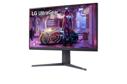 Монитор LG 32GQ850-B, 31.5" UltraGear Nano IPS with ATW, AG, 1ms GtG, 1000:1, 450cd/m2, QHD (2560x1440), 240Hz, Reader Mode, FreeSync, G-SYNC, VRR, HDR 600, DCI-P3 98%, USB, HDMI, DisplayPort, Height Adjustable, Pivot, Tilt, Headphone out,  Black