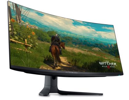 Монитор Dell Alienware AW3423DWF, 34" CURVED QD-OLED GAMING LED 21:9 AR, 0.1ms GtG, WQHD (3440x1440), 165Hz, 1000:1, 250 cd/m2, AMD FreeSync Premium, HDR 400, 99.3% DCI-P3 ,HDMI, DP, USB 3.2 Hub, PIP, PBP, ComfortView, Height Adjustable, Swivel, Tilt, Bla