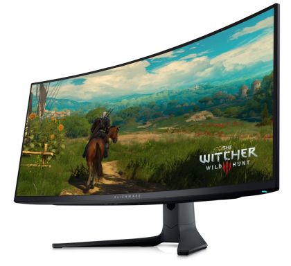 Монитор Dell Alienware AW3423DWF, 34" CURVED QD-OLED GAMING LED 21:9 AR, 0.1ms GtG, WQHD (3440x1440), 165Hz, 1000:1, 250 cd/m2, AMD FreeSync Premium, HDR 400, 99.3% DCI-P3 ,HDMI, DP, USB 3.2 Hub, PIP, PBP, ComfortView, Height Adjustable, Swivel, Tilt, Bla