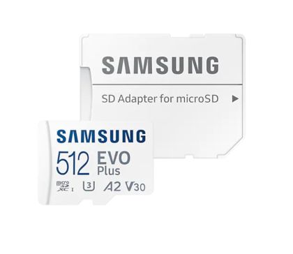 Памет Samsung 512GB micro SD Card EVO Plus with Adapter, Class10, Transfer Speed up to 130MB/s