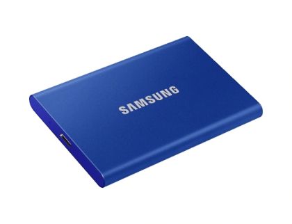 Твърд диск Samsung Portable SSD T7 2TB, USB 3.2, Read 1050 MB/s Write 1000 MB/s, Indigo Blue