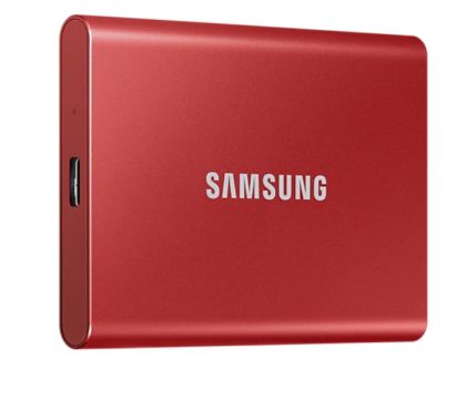 Твърд диск Samsung Portable SSD T7 2TB, USB 3.2, Read 1050 MB/s Write 1000 MB/s, Metallic Red