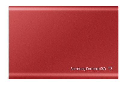 Твърд диск Samsung Portable SSD T7 2TB, USB 3.2, Read 1050 MB/s Write 1000 MB/s, Metallic Red