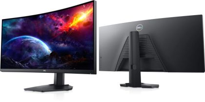 Монитор Dell S3422DWG, 34" Curved Gaming AG LED 21:9, VA, 1ms MPRT/2ms GtG, 144Hz, 3000:1, 400 cd/m2, WQHD (3440x1440), AMD FreeSyn, HDR 400, 90% DCI-P3, HDMI, DP, USB 3.2 Hub, ComfortView, Audio Line-out, Height Adjustable, Tilt, Black