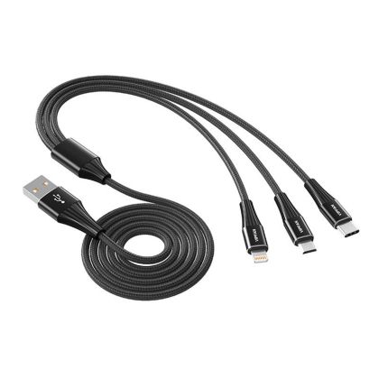 Кабел Vipfan X16 3in1 USB Type-C / Lightning / Micro 66W 1.5m