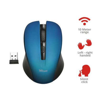 Мишка TRUST Mydo Silent Wireless Mouse BLU