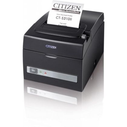 POS принтер Citizen POS printer CT-S310II Direct thermal Print Speed 160mm/s, Print Widht 48/72mm (58/80mm)/ Media Width(min-max) 58/80 mm/Emulations(Lang.) ESC/POS/Reliability 200 Mln. pulses/150 Km/ 2 mln.cuts/Resol.203dpi/ Interface Ethernet+USB/EN Plu