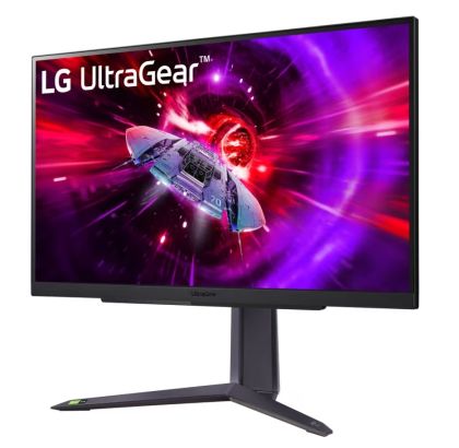 Монитор LG 27GR75Q-B, UltraGear 27" IPS, AG, 1ms GtG, 165Hz, 1000:1, 300cd/m2, QHD 2560x1440, HDR 10, sRGB 99%, AMD FreeSync, G-SYNC Compatible, HDMI, DisplayPort, Headphone Out, Reader mode, Black Stabilizer, Tilt, Height Adjustable, Pivot, Black