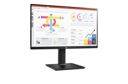 Монитор LG 24QP750P-B, 23.8" IPS, AG, 5ms, 2500:1, QHD 2560x1440, HDR10, sRBG 99%, AMD FreeSync, Reader Mode, USB Type-C, HDMI, DisplayPort, Height Adjustable, Tilt, Swivel, Headphone Out, Black