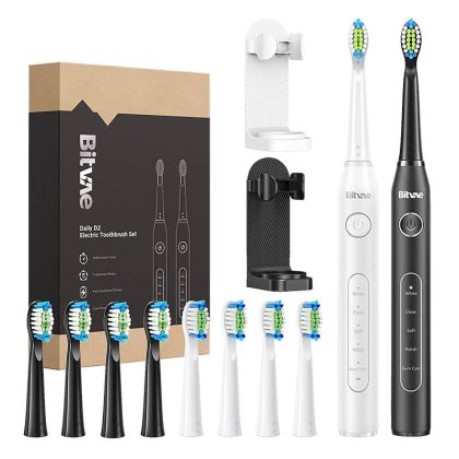 Комплект Електрически четки за зъби Bitvae D2+D2 Sonic Toothbrush Black/White