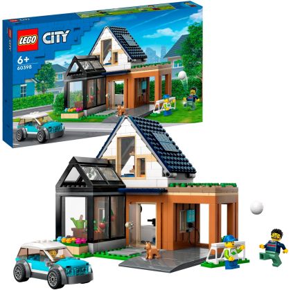 LEGO City 60398 Фамилна къща и електрическа кола