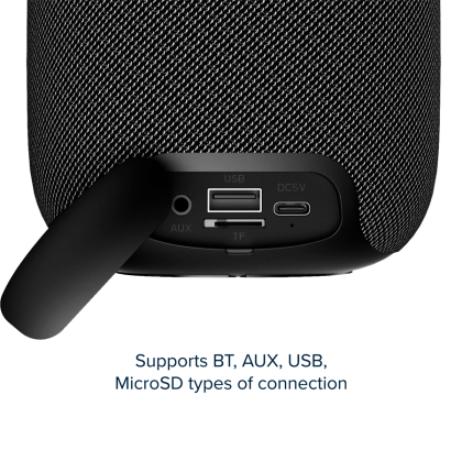 CANYON BSP-8, Bluetooth Speaker, BT V5.2, BLUETRUM AB5362B, TF card support, Type-C USB port, 1800mAh polymer battery, Max Power 10W, Black, cable length 0.50m, 110*110*135mm, 0.57kg