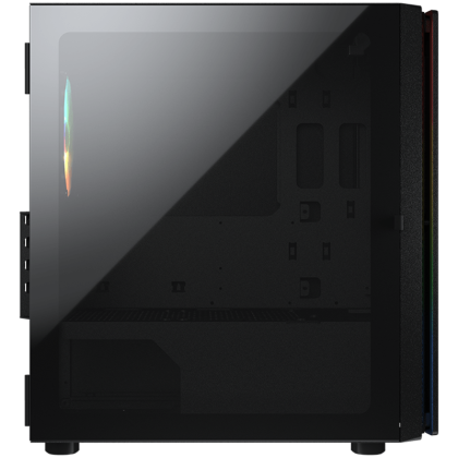 COUGAR Purity RGB (Black), Mini Tower, 1x 120 ARGB Fans, RGB Button, 3mm Tempered Glass, Mini ITX / Micro ATX, USB 3.0 x 2, USB 2.0 x 1, Mic x 1 / Audio x 1