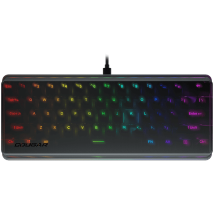 Cougar PURI MINI RGB, Gaming Keyboard, PBT Doubleshot Keycaps, GATERON Mechanical switches, N-Key Rollover, 14 Backlight Effects, Magnetic Protective Cover, Dimensions: 295 x 121 x 38.4