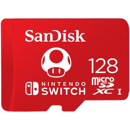 SanDisk microSDXC card for Nintendo Switch 128GB, up to 100MB/s Read, 60MB/s Write, U3, C10, A1, UHS-1, EAN: 619659171520