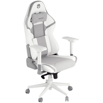 Endorfy Scrim Onyx White Gaming Chair, PU Leather + Breathable Fabric, Cold-pressed Foam, Memory Foam Cushions, Class 4 Gas Lift Cylinder, 4D Adjustable Armrest, Adjustable Headrest, White, 2 Year Warranty
