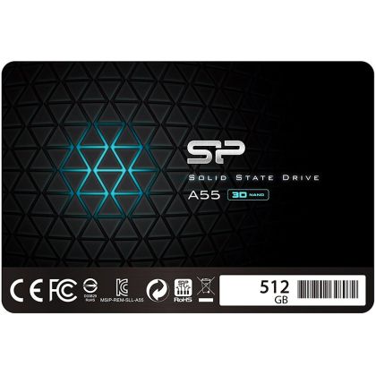 Silicon Power Ace - A55 512GB SSD SATAIII (3D NAND) 3D NAND, SLC Cache, 7mm 2.5'' Blue - Max 560/530 MB/s - Full Capacity, EAN: 4712702659122