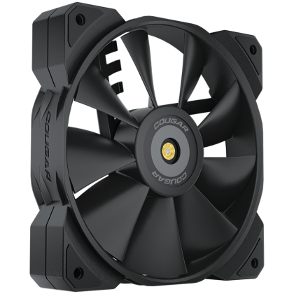 COUGAR MHP 120 Black, 120mm 4-pin PWM fan, 600-2000RPM, HDB Bearing, Anti-vibration Dampers, Extension Cable + Low-Noise Adapter, Case + Radiator screws, 82.48 CFM, 4.24mm H20, 34.5 dBA (Max)