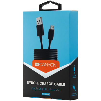 CANYON Micro USB cable, 1M, Black