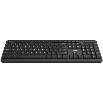 CANYON HKB-W20, Wireless keyboard with Silent switches ,105 keys,black,Size 442*142*17.5mm,460g,BG layout