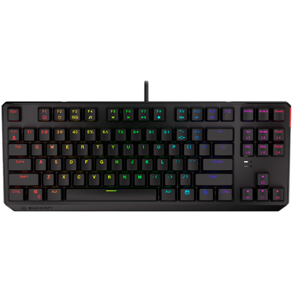 Endorfy Thock TKL Red Gaming Keyboard, Kailh Red Mechanical Switches, Double Shot PBT Keycaps, ARGB, USB, 2 Year Warranty