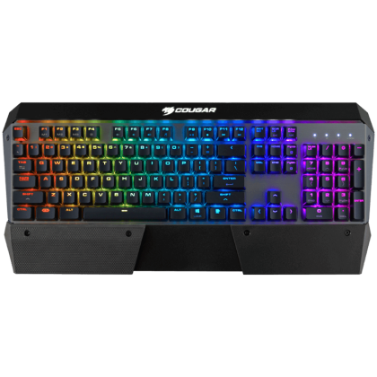 COUGAR ATTACK X3 -  Iron Gray - Red Cherry MX RGB Mechanical Gaming Keyboard,N-key rollover (USB mode support),Full key backlight (16.8 million colors), On-board memory,Aluminum/Plastic,COUGAR UIX System
