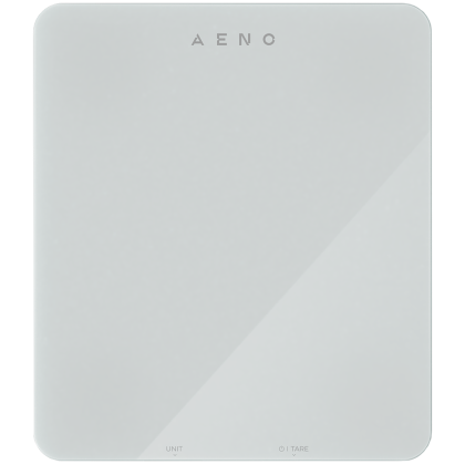 AENO Kitchen Scale KS1S Smart, Max load - 8 kg, Bluetooth, 10,000+ products & meals, 25 indicators analysis, Coffee mode, 6 unit conversion: kg, g, lb, fl, oz, ml, Material - glass