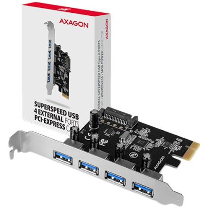 AXAGON PCEU-430VL PCIe Adapter 4x USB3.0 UASP VIA