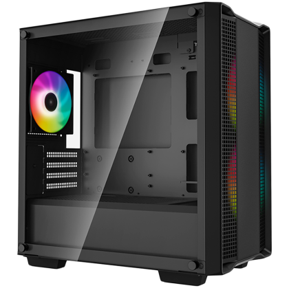 DeepCool CC360 ARGB, Mid Tower, Mini-ITX/Micro-ATX, 1xUSB3.0, 1xUSB2.0, 1xAudio, 3x120mm Pre-Installed ARGB Fans, Tempered Glass, Mesh Panel, Black, R-CC360-BKAPM3-G-1