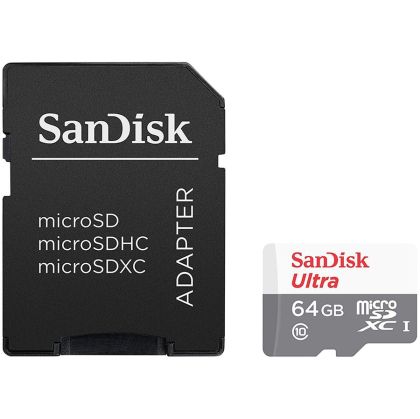 SanDisk Ultra microSDXC 64GB + SD Adapter 100MB/s Class 10 UHS-I, EAN: 619659185060