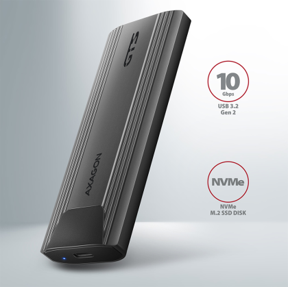 AXAGON EEM2-GTS USB-C 3.2 Gen 2 - M.2 NVMe SSD THIN SCREWLESS box