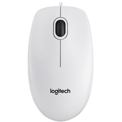 LOGITECH B100 Corded Mouse - WHITE - USB - B2B