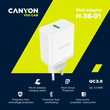 CANYON charger H-36-01 QC 3.0 36W White