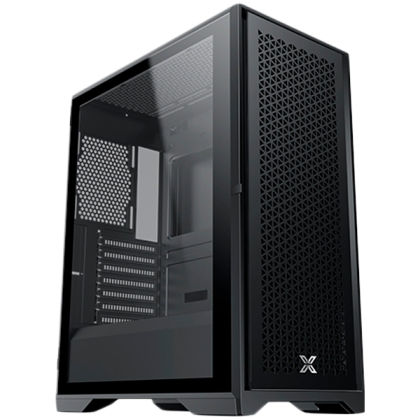 Xigmatek LUX S EN48281, Black, ATX/M-ATX/Mini ITX, U3x1+U2x2, Metal Vents FP & Left TG, 4PCS X24A Fan & Galaxy II Fan Control Kit)