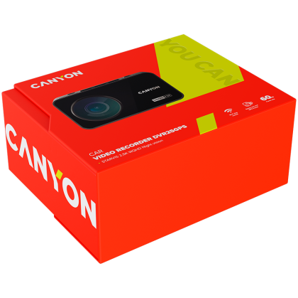 CANYON car recorder DVR25GPS WQHD 2.5K 1440p Wi-Fi GPS Black