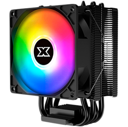 Windpower 964 RGB EN46478, Black Anodized, 90mm RGB PWM Fan, Single Rainbow LED Mode, Reinforced Plastic Backplate