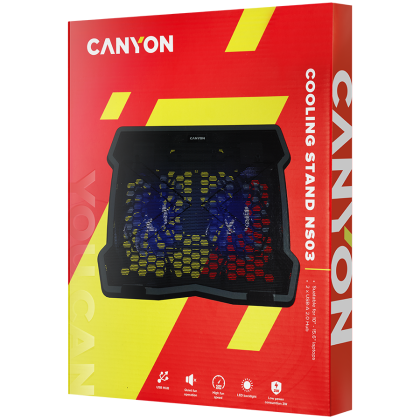 CANYON cooler NS03 3Fan 2USB LED Black