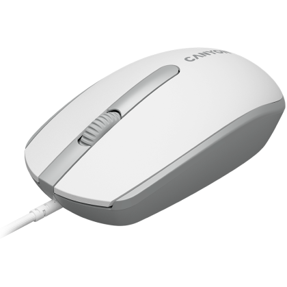 Canyon Wired  optical mouse with 3 buttons, DPI 1000, with 1.5M USB cable,White grey, 65*115*40mm, 0.1kg