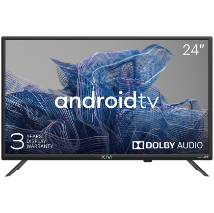 24', HD, Google Android TV, Black, 1366x768, 60 Hz, Sound by JVC, 2x5W, 21 kWh/1000h , BT5, HDMI ports 3, 24 months
